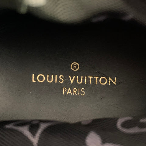 LOUIS VUITTON Size 10.5 Harlem Black Logo Canvas High Top Boots