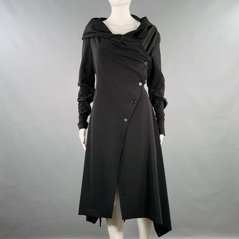 ELM DESIGN Size S Black Polyester Asymmetrical Coat