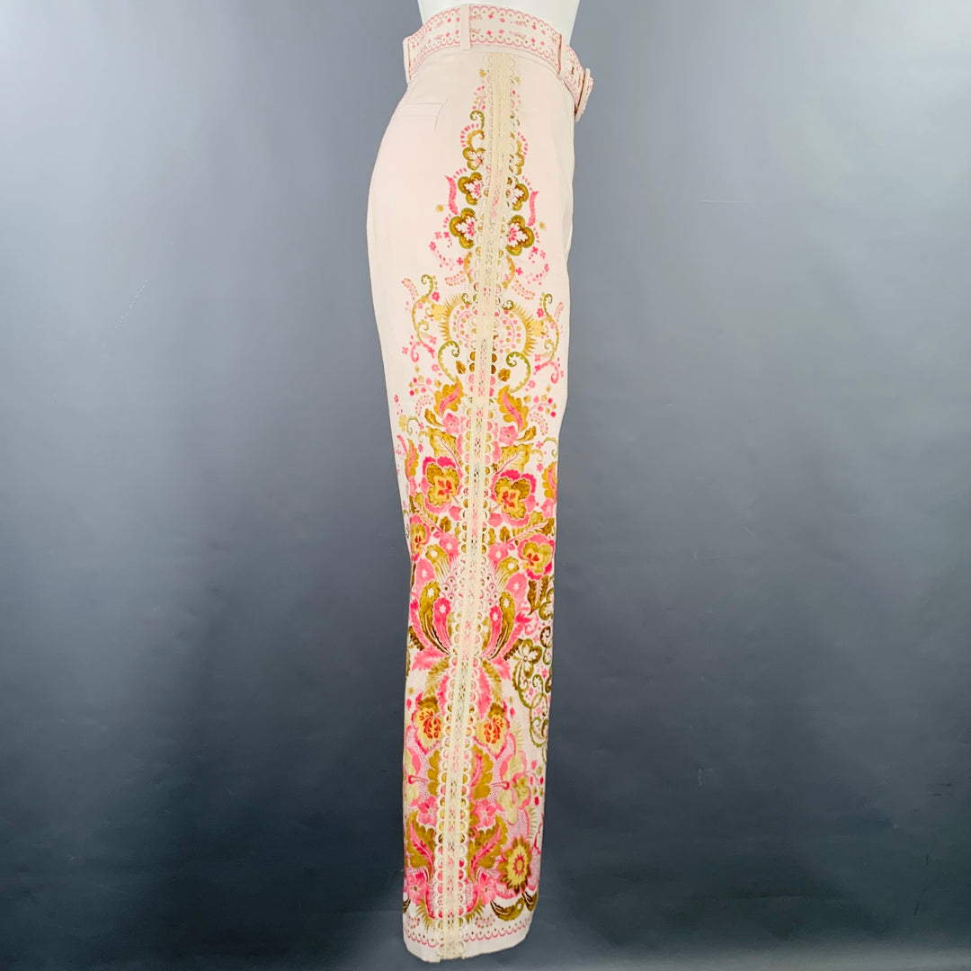 ZIMMERMANN Size S Pink Olive Linen Embroidered High Waisted Dress Pants –  Sui Generis Designer Consignment