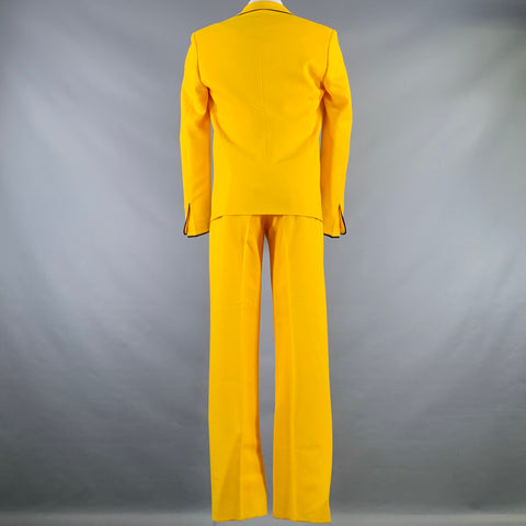 RANDOM IDENTITIES Size 42 Yellow Black Polyester Notch Lapel Suit