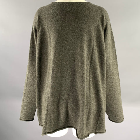 ESKANDAR Size M Grey Green Cashmere Sweater