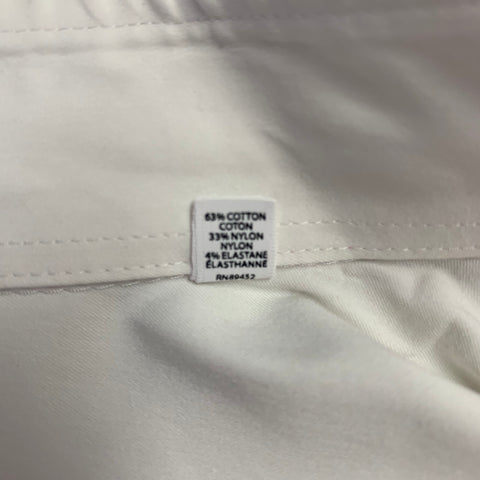 LORENZO UOMO Size XL White Cotton Nylon Stretch Long Sleeve Shirt