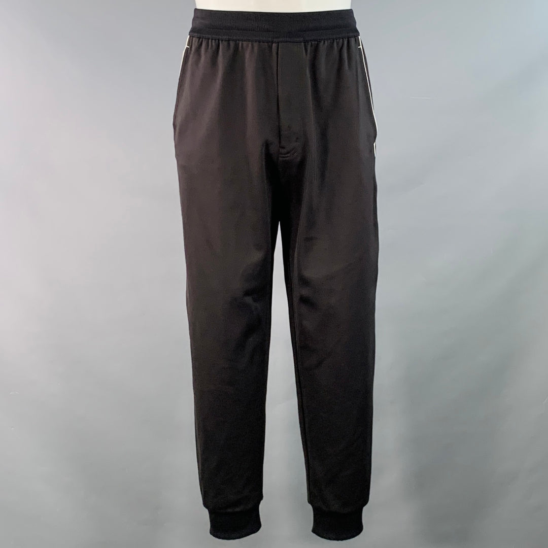 Y-3 Size M Black White Polyamide Blend Zip Up Drawstring Tracksuit