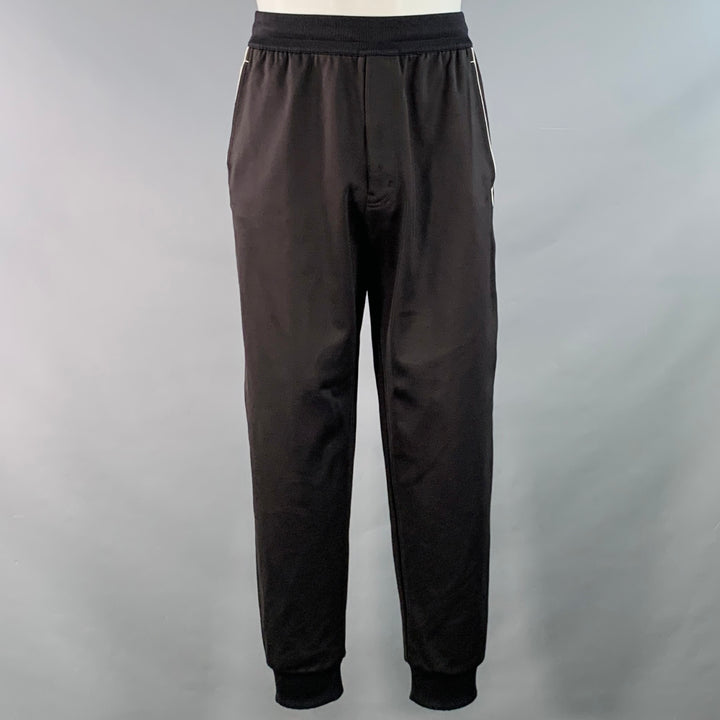 Y-3 Size M Black White Polyamide Blend Zip Up Drawstring Tracksuit