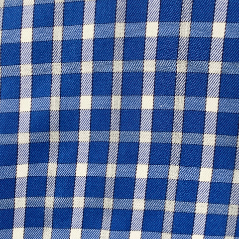 Chemise à manches longues en coton à carreaux bleus et blancs ERMENEGILDO ZEGNA Taille L
