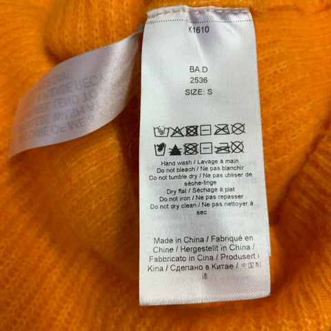GANNI Size S Orange Alpaca Blend Rhinestones Knit Cardigan
