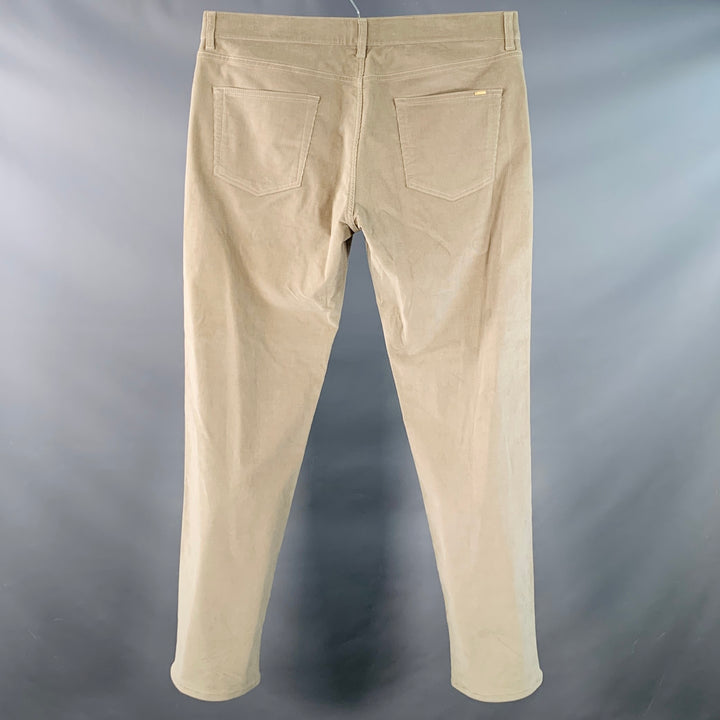 DUNHILL Size 38 Beige Corduroy Cotton Blend Straight Jean Cut Casual Pants