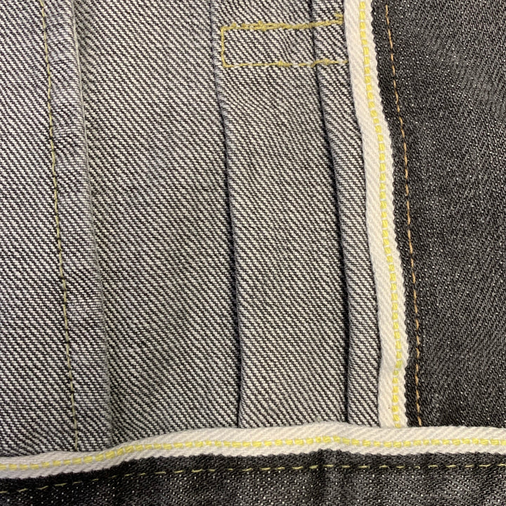 VISVIM Size L DMGD Black Wash Selvedge Denim Trucker Jacket