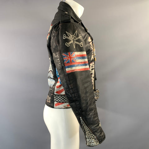 ENFANTS RICHES DEPRIMES ERD Size M Black Studded Leather Punk Biker Jacket