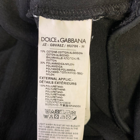 DOLCE & GABBANA Taille M Noir Logo Coton Mélange Col Rond Sweat-shirt