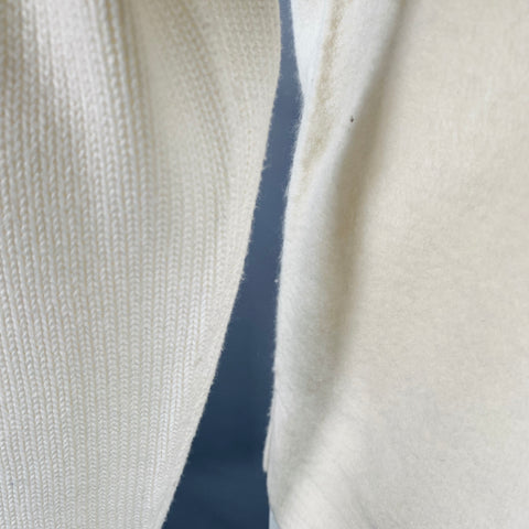 REISS Size S Cream Mixed Materials Wool 1/4 Zip Pullover