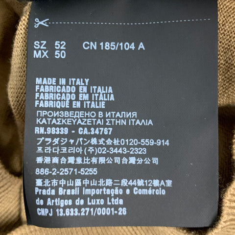 PRADA Taille L Polo boutonné en laine tricotée beige beige