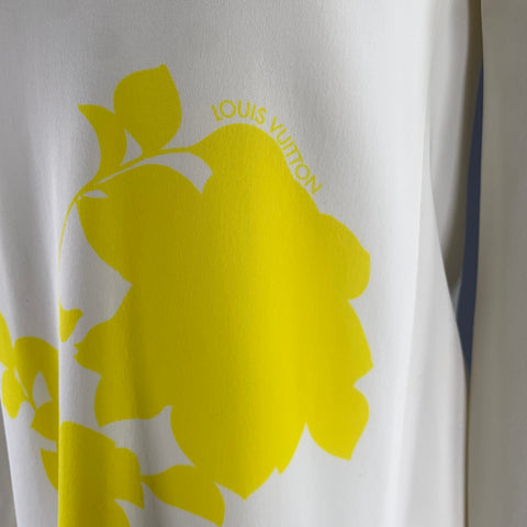 LOUIS VUITTON Size 2 White Yellow Viscose Polyester  Dress Top