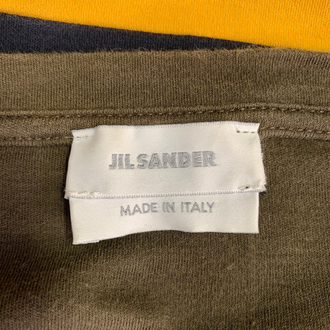 JIL SANDER Size S Grey Multi-Color Color Block Jersey Crew-Neck T-shirt