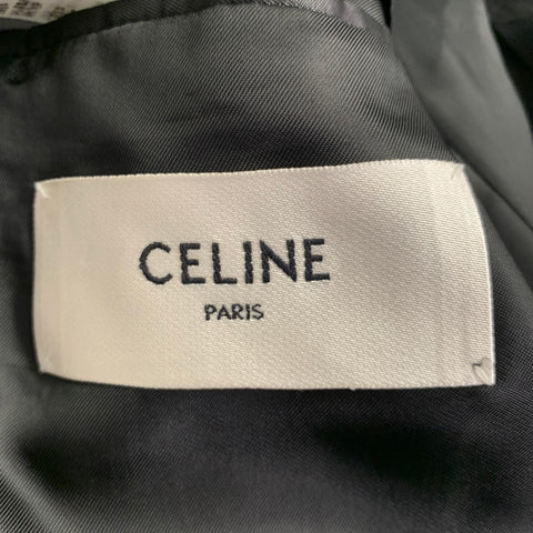 CELINE Size 40 Black Sequined Wool Mohair Shawl Collar Sport Coat