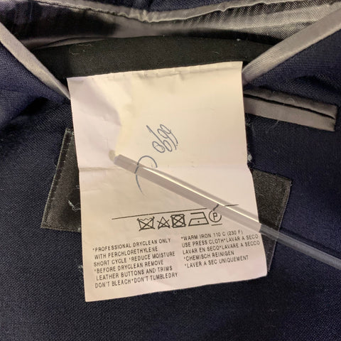 ERMENEGILDO ZEGNA Size 44 Navy Wool Notch Lapel Sport Coat