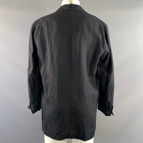 FENDI SS1994 Size S Black Charcoal Solid Linen Chore Jacket