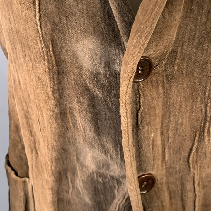 CoSTUME NATIONAL Size 38 Brown Textured Cotton Metal Blend Velvet Notch Lapel Jacket