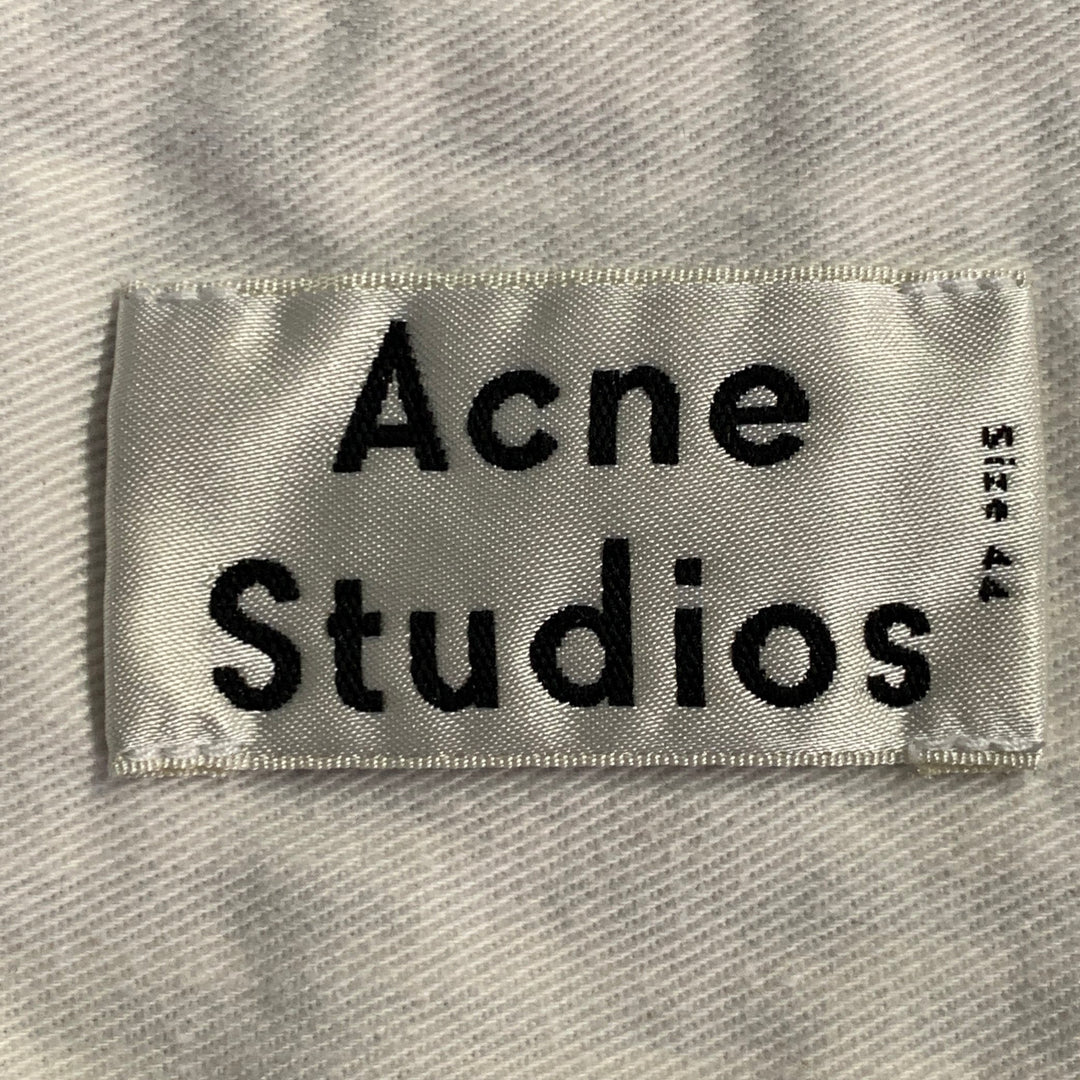 ACNE STUDIOS Size XS Blue White Stripe Cotton One pocket Long Sleeve Shirt