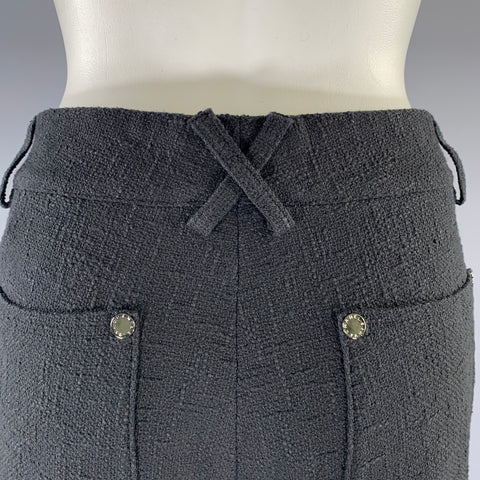 CHANEL Size M Black Cotton Wide Leg Casual Pants