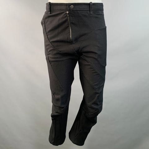 LEON EMANUEL BLANCK Size M Distortion Black Cotton Patchwork Casual Pants