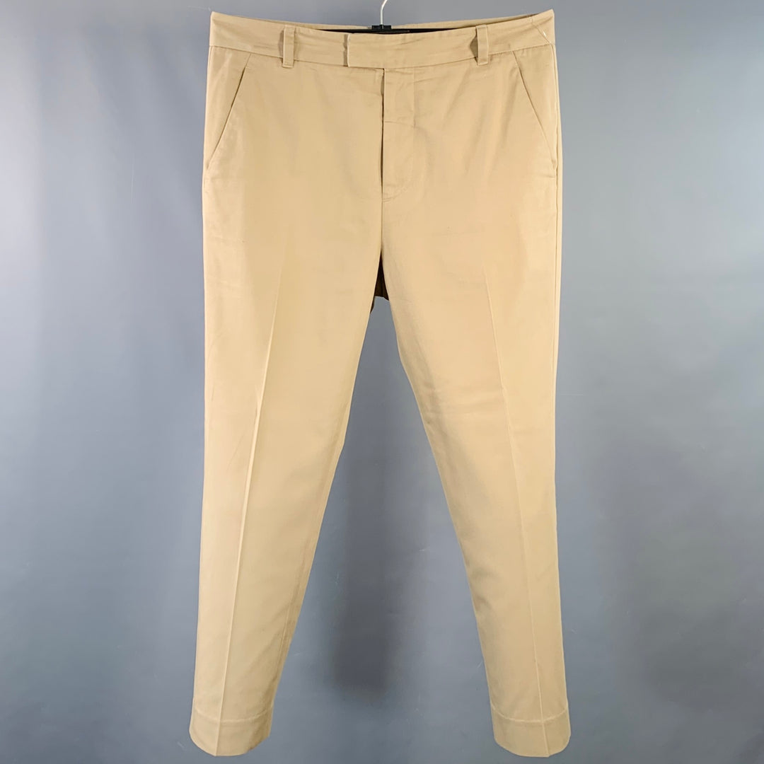 3.1 PHILLIP LIM Taille 32 Pantalon décontracté en twill de coton polyester beige, coupe droite fuselée