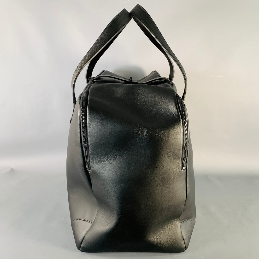 GOLDEN GOOSE Black Silver Leather Top Handle Duffle Bag