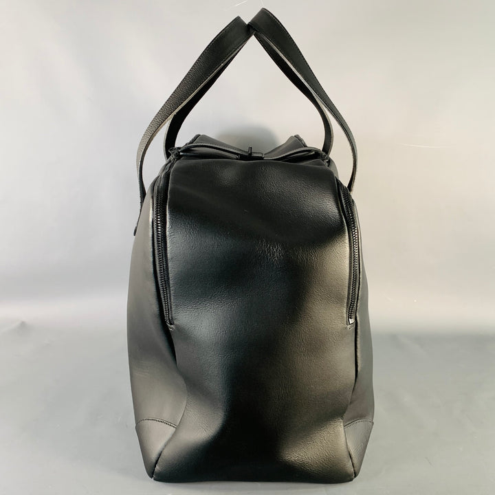 GOLDEN GOOSE Black Silver Leather Top Handle Duffle Bag