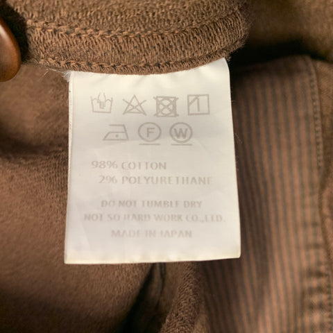 TS (S) Size M Brown Stripe Cotton Blend Oversized French Chore Jacket