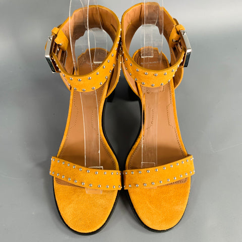 GIVENCHY Size 6 Mustard Yellow Suede Ankle Strap Sandals