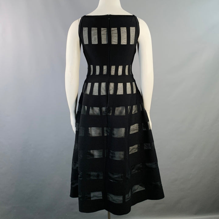 ALAIA Size L Black Viscose Blend Cut Out Sleeveless Midi Dress