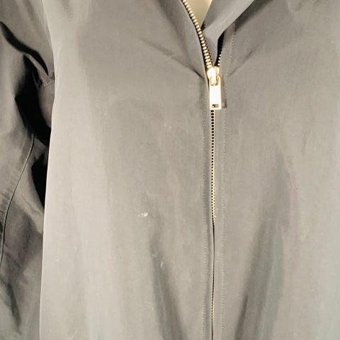 JIL SANDER Size XS Navy Polyester Hooded Zip Up Coat