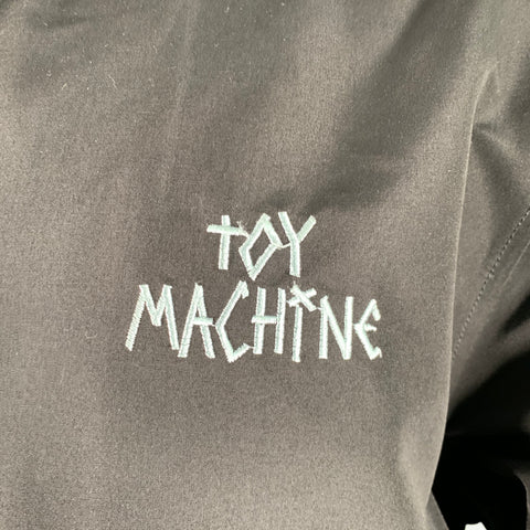 TOY MACHINE Size M Black Embroidery Polyester Zip Up Jacket