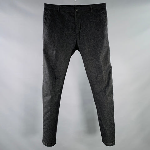 LANVIN Size 32 Charcoal Wool Cashmere Ankle Zip Flat Front Dress Pants