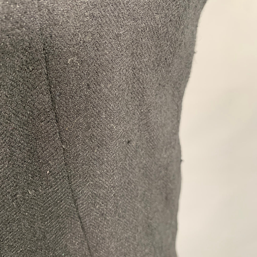 ROBERT GELLER Size M Black Shawl Collar Wool Blend Vest
