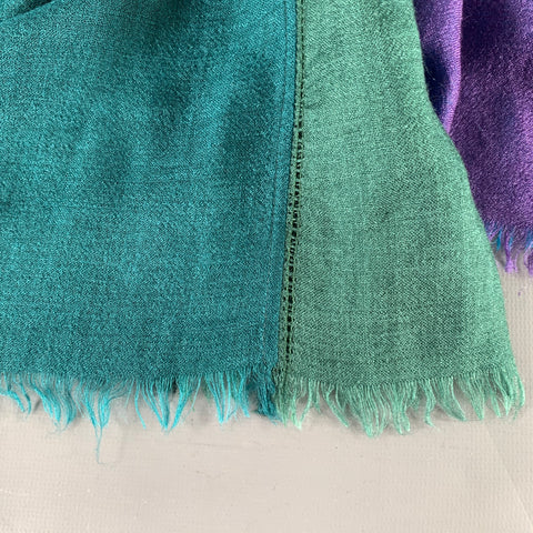 AKRIS Multi Color Stripe Color Block Silk Blend Scarf