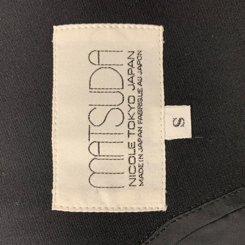 MATSUDA Size S Black Solid Wool Shawl Collar 30 29 Suit