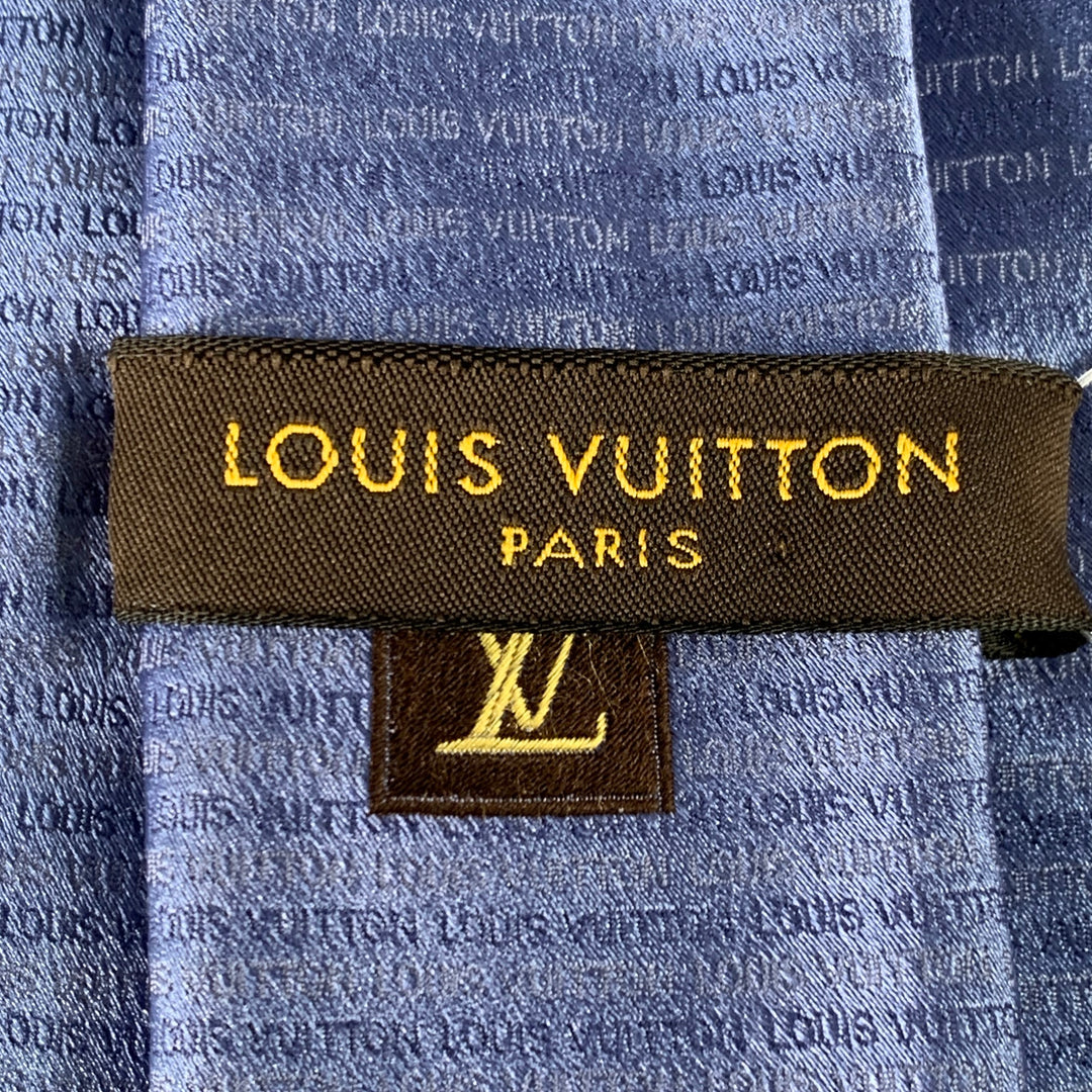 LOUIS VUITTON Blue Logo Silk Tie