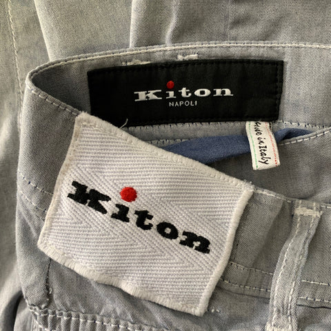 KITON Size 34 Gray Cotton Blend Slim Cut Casual Pants