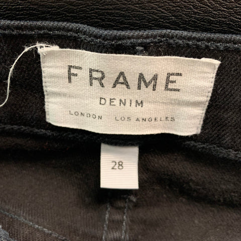 FRAME Taille 28 Jean skinny en coton mélangé noir