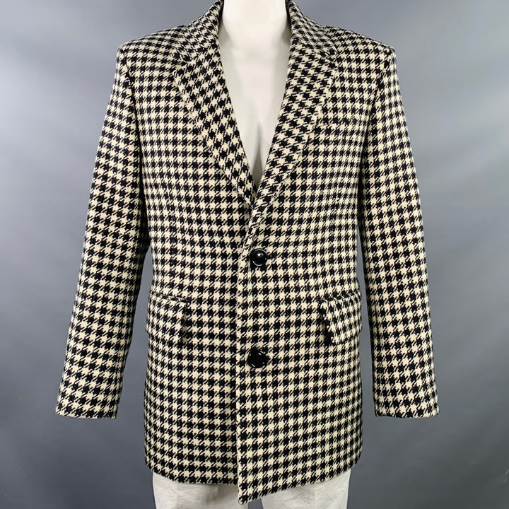 AMI by ALEXANDRE MATTIUSSI Size 48 Black Cream Wool Houndstooth Jacket