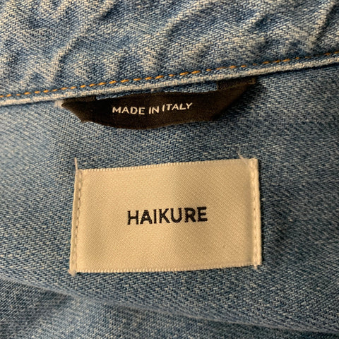 HAIKURE Size L Blue Light Blue Contrast Stitch Cotton Blend Jumpsuits & Overalls