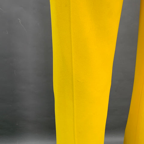 RALPH LAUREN COLLECTION Size 4 Yellow Crepe Tapered Flat Front Zip Fly Dress Pants