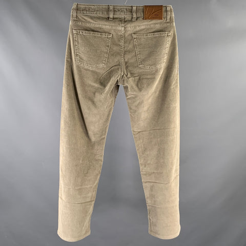 PT05 Size 31 Khaki Corduroy Cotton Blend Straight Casual Pants