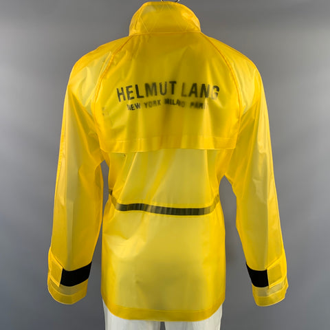 HELMUT LANG Size XXL Yellow Polyurethane Raincoat Jacket