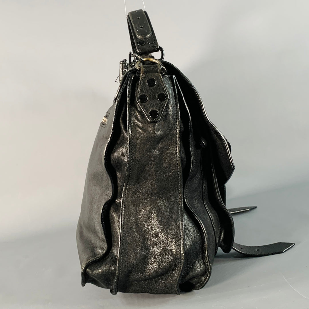 PROENZA SCHOULER PS1 Medium Black Leather Satchel Handbag