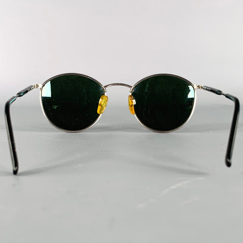 GIORGIO ARMANI Size S Silver Black Metal Sunglasses