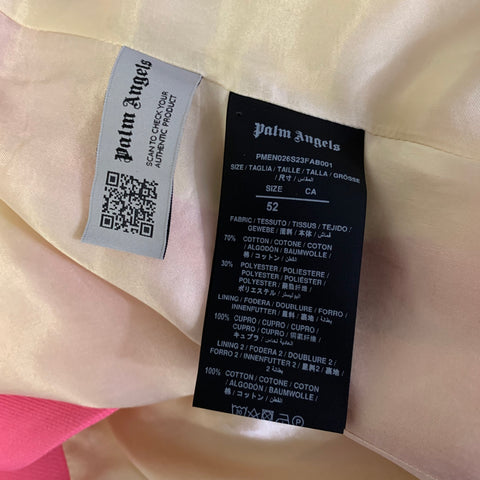 PALM ANGELS Size 42 Pink Cotton Polyester Peak Lapel Sport Coat