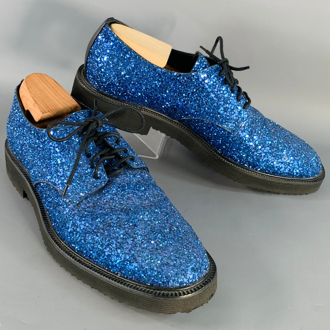 GIUSEPPE ZANOTTI Size 11 Blue Glitter Leather Derby Lace-Up Shoes – Sui  Generis Designer Consignment
