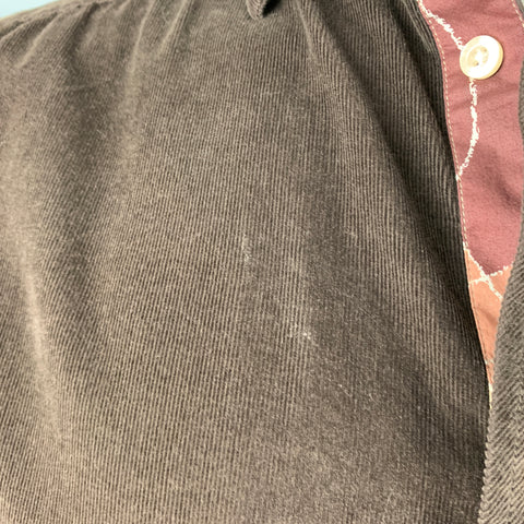 ROBERT GRAHAM Size L Brown Corduroy Cotton Button Up Long Sleeve Shirt